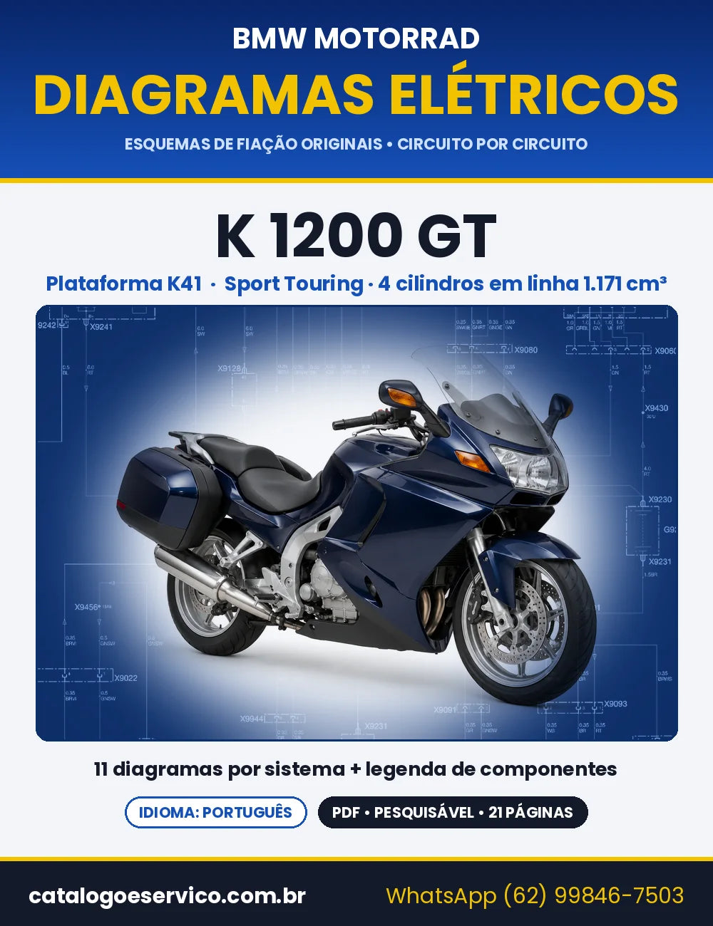 Capa do Diagrama Elétrico BMW K 1200 GT em PDF