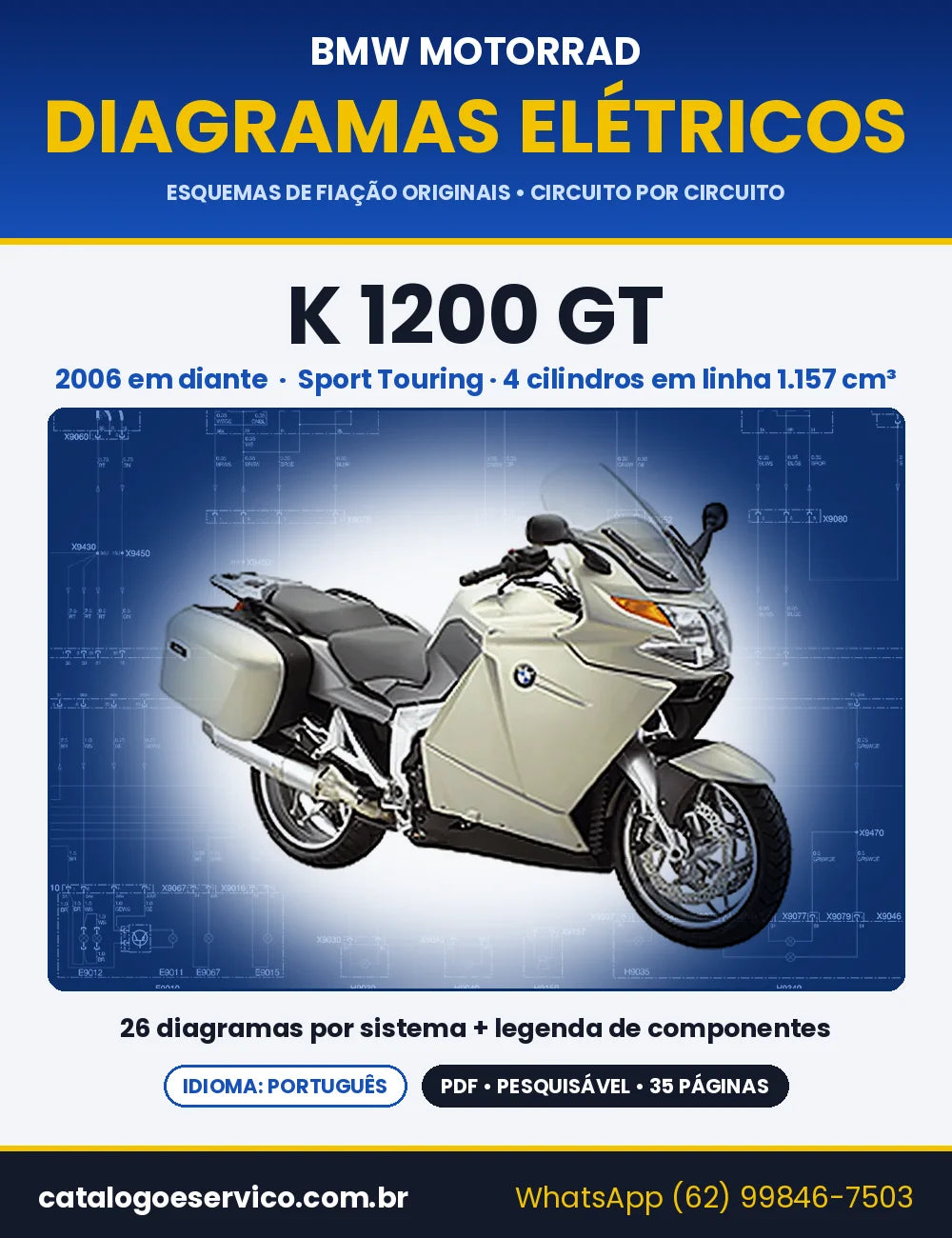 Capa do Diagrama Elétrico BMW K 1200 GT em PDF
