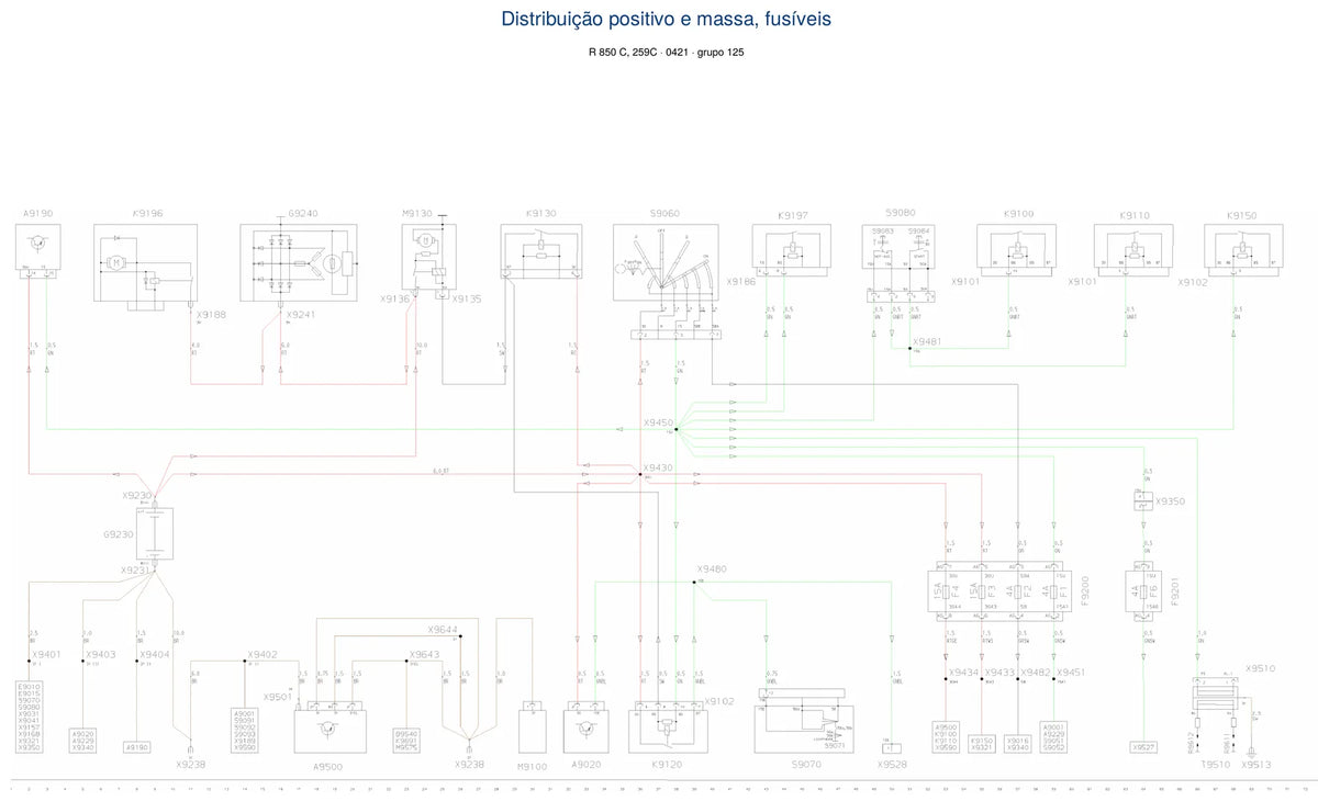 Página do Diagrama Elétrico BMW R 850 C — esquema de fiação em PDF