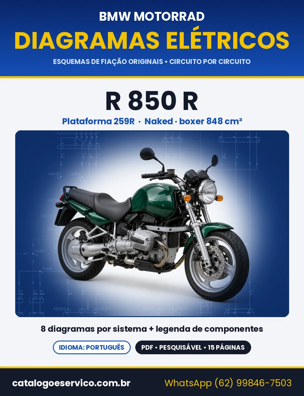 Capa do Diagrama Elétrico BMW R 850 R em PDF