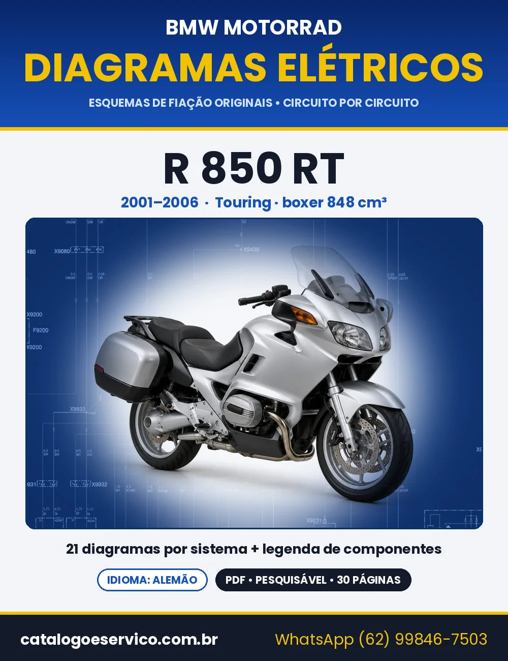 Capa do Diagrama Elétrico BMW R 850 RT em PDF