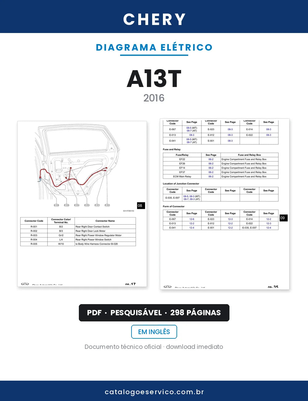 Diagrama Elétrico Chery A13T — capa