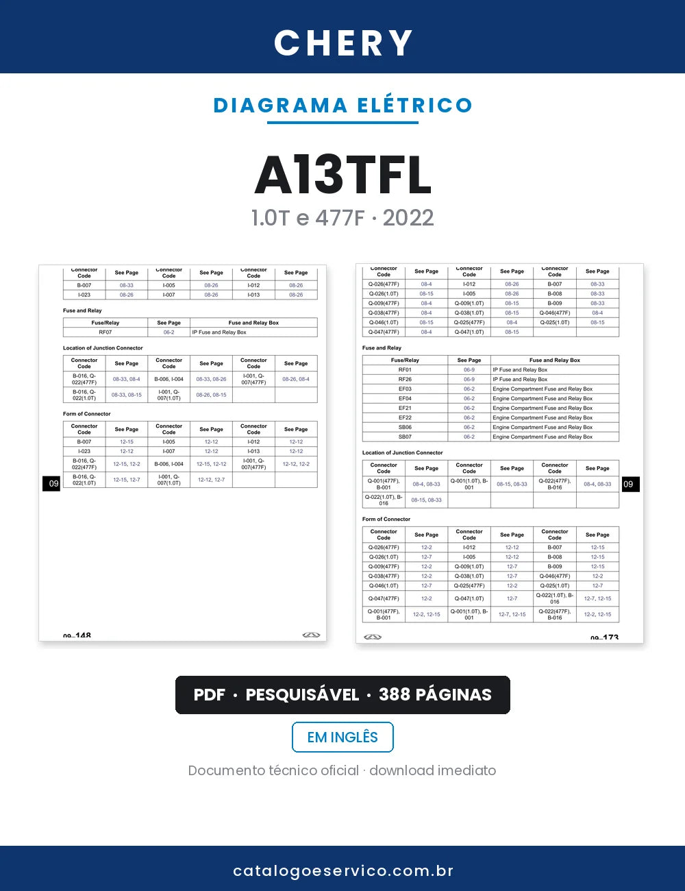 Diagrama Elétrico Chery A13TFL — capa