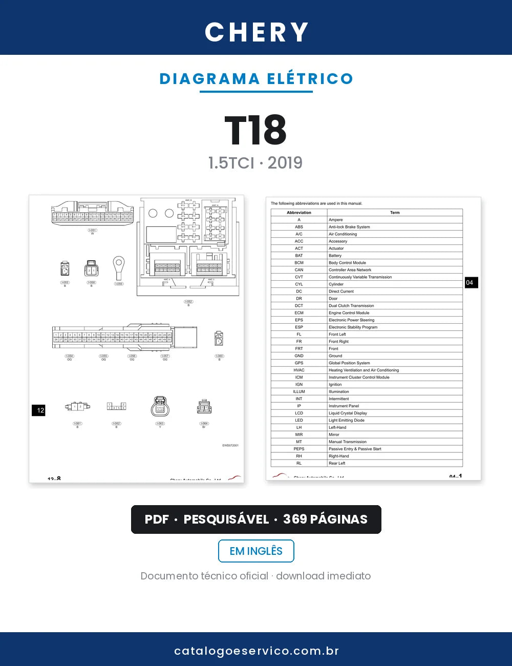 Diagrama Elétrico Chery T18 — capa