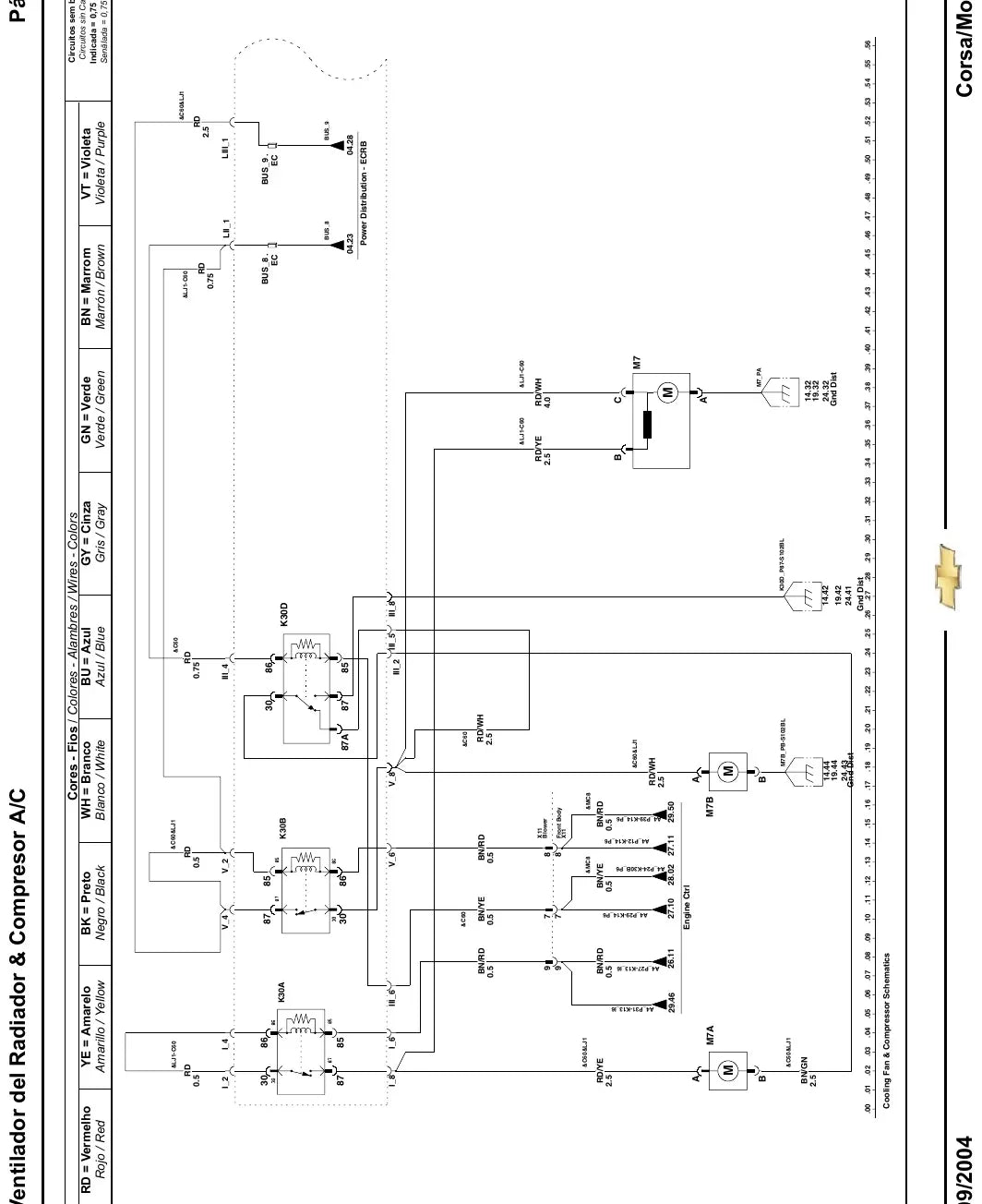 Diagrama Elétrico Chevrolet Corsa — prancha de circuito 3