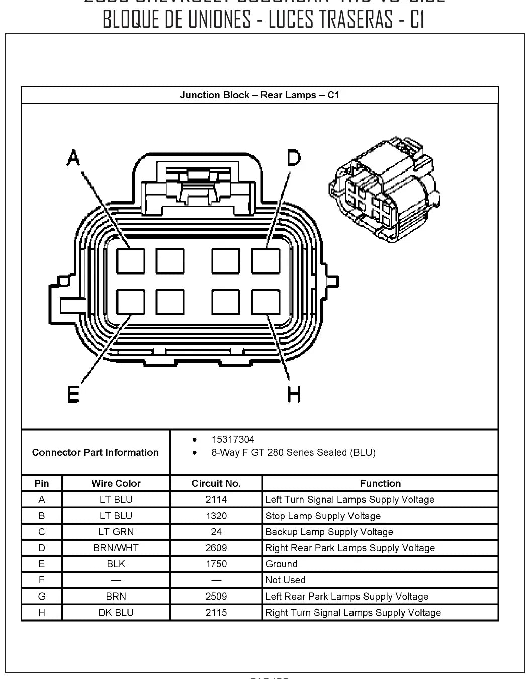 Diagrama Elétrico Chevrolet Suburban — prancha de circuito 3