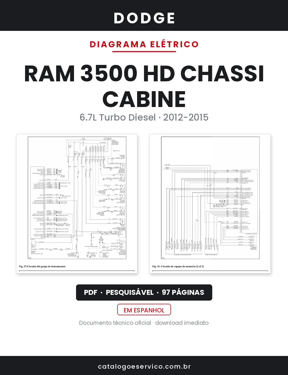 Diagrama Elétrico Dodge Ram 3500 HD Chassi Cabine — capa