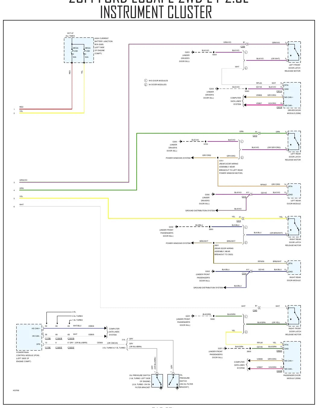 Diagrama Elétrico Ford Escape — prancha de circuito 4