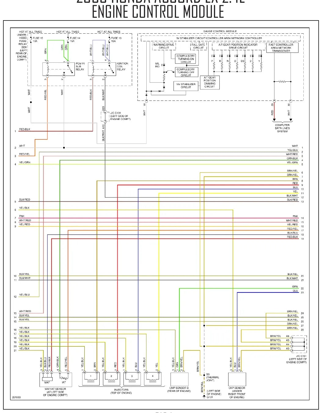 Diagrama Elétrico Honda Accord — prancha de circuito 1