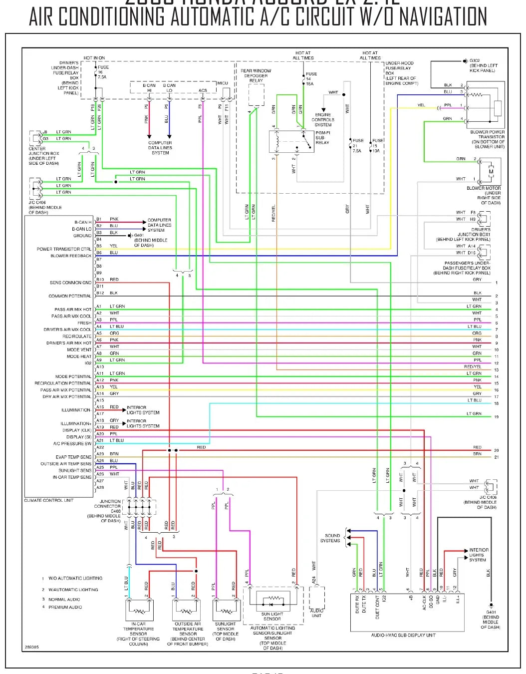 Diagrama Elétrico Honda Accord — prancha de circuito 4