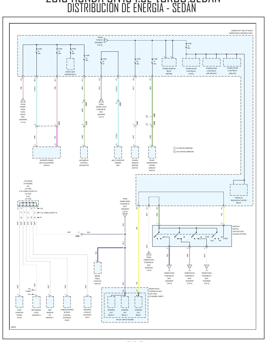 Diagrama Elétrico Honda Civic — prancha de circuito 2
