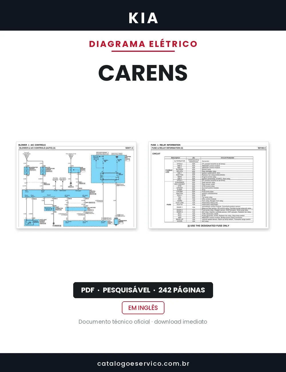Diagrama Elétrico Kia Carens — capa