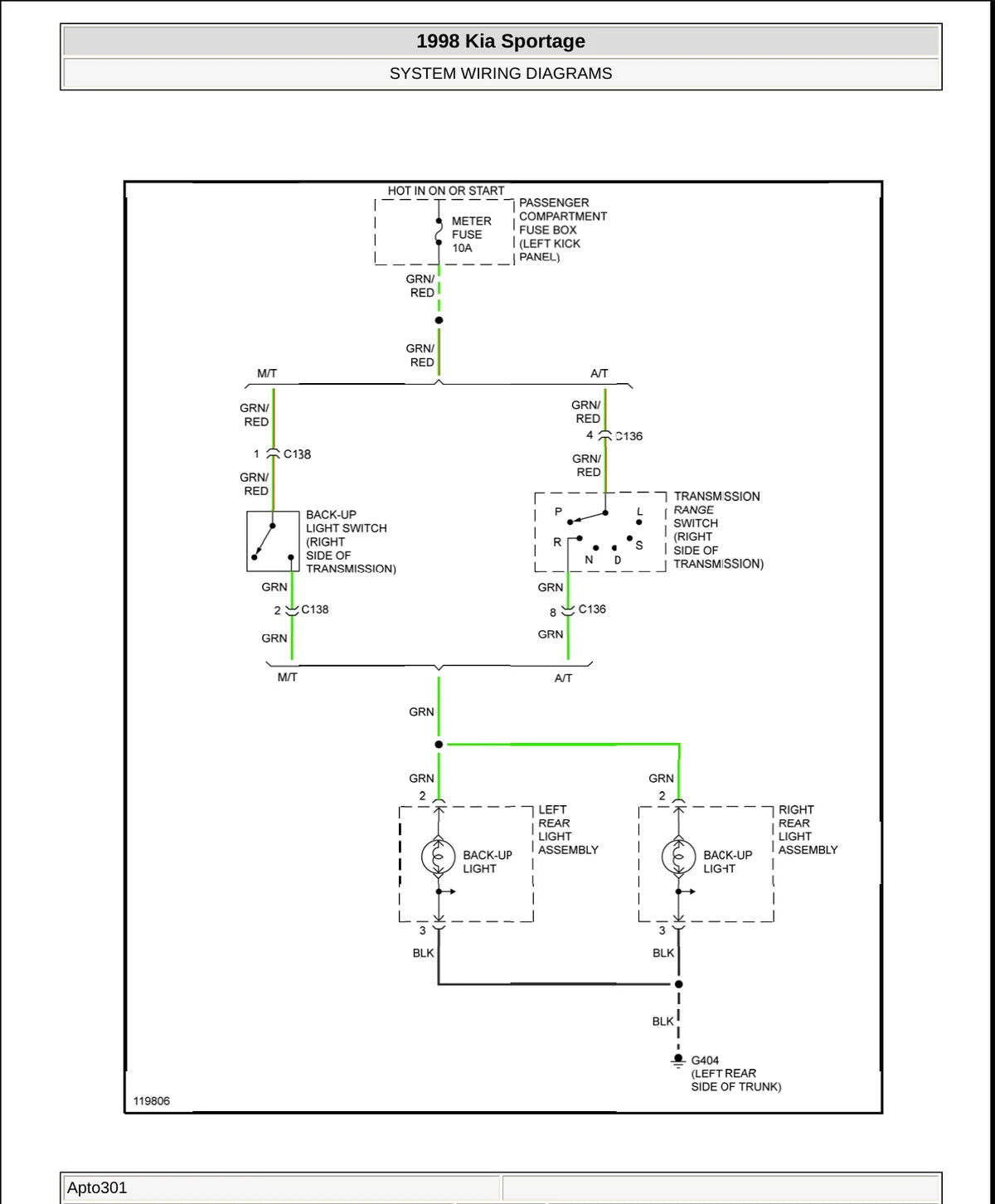 Kia Sportage 1998 — veículo, figura técnica 1