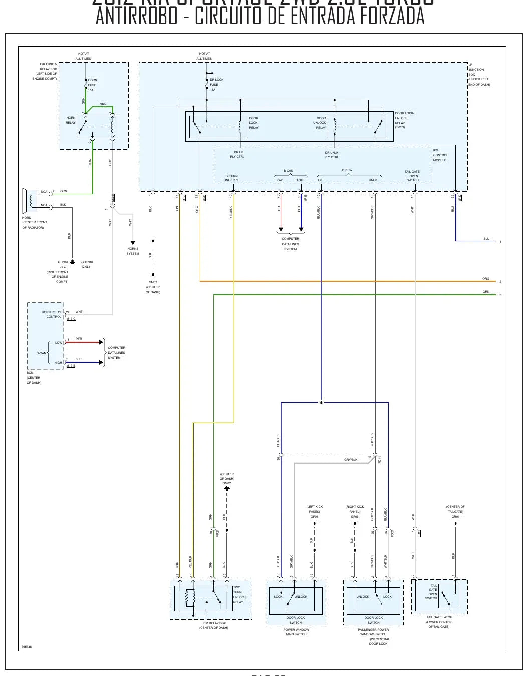 Diagrama Elétrico Kia Sportage — prancha de circuito 3