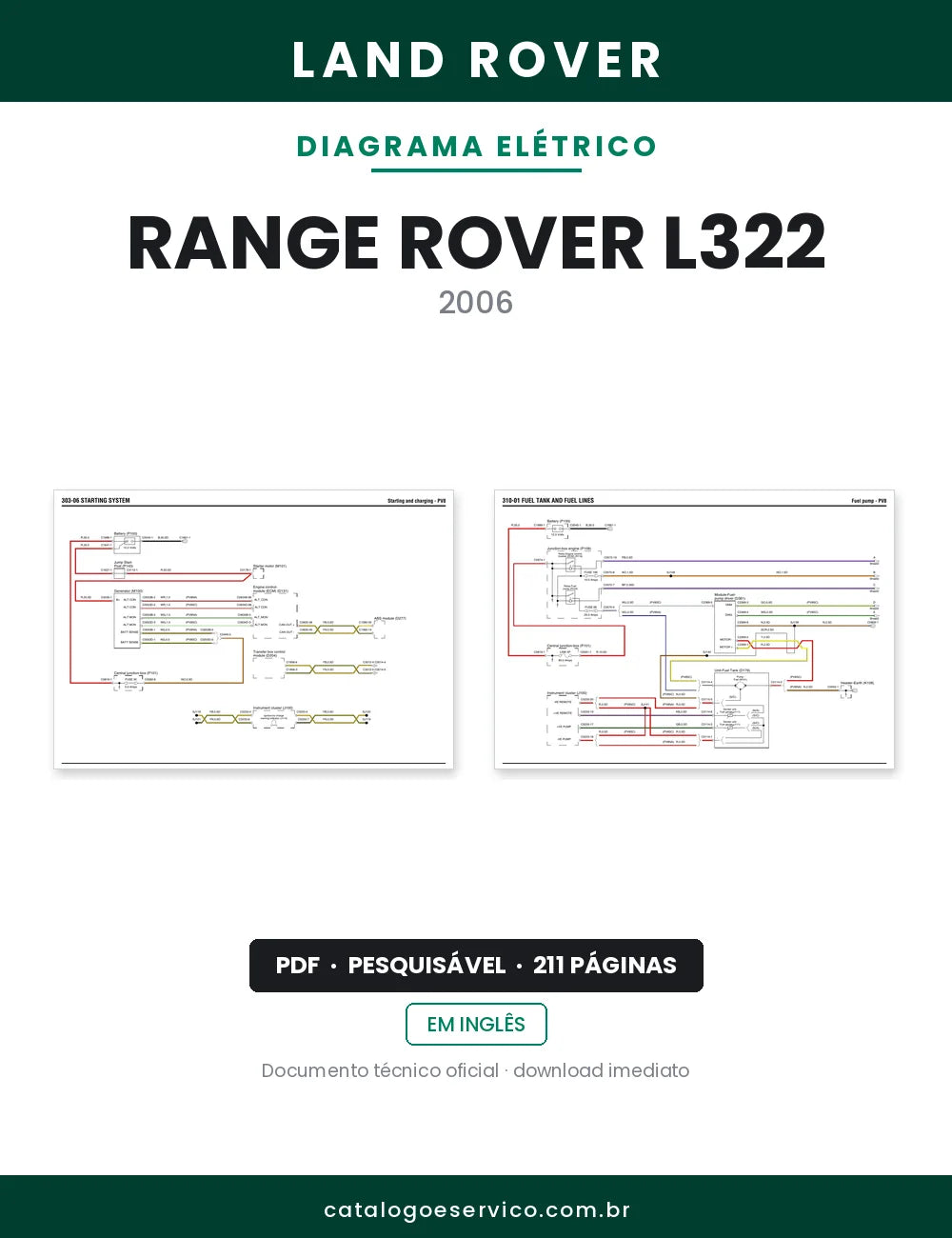 Diagrama Elétrico Land Rover Range Rover L322 — capa