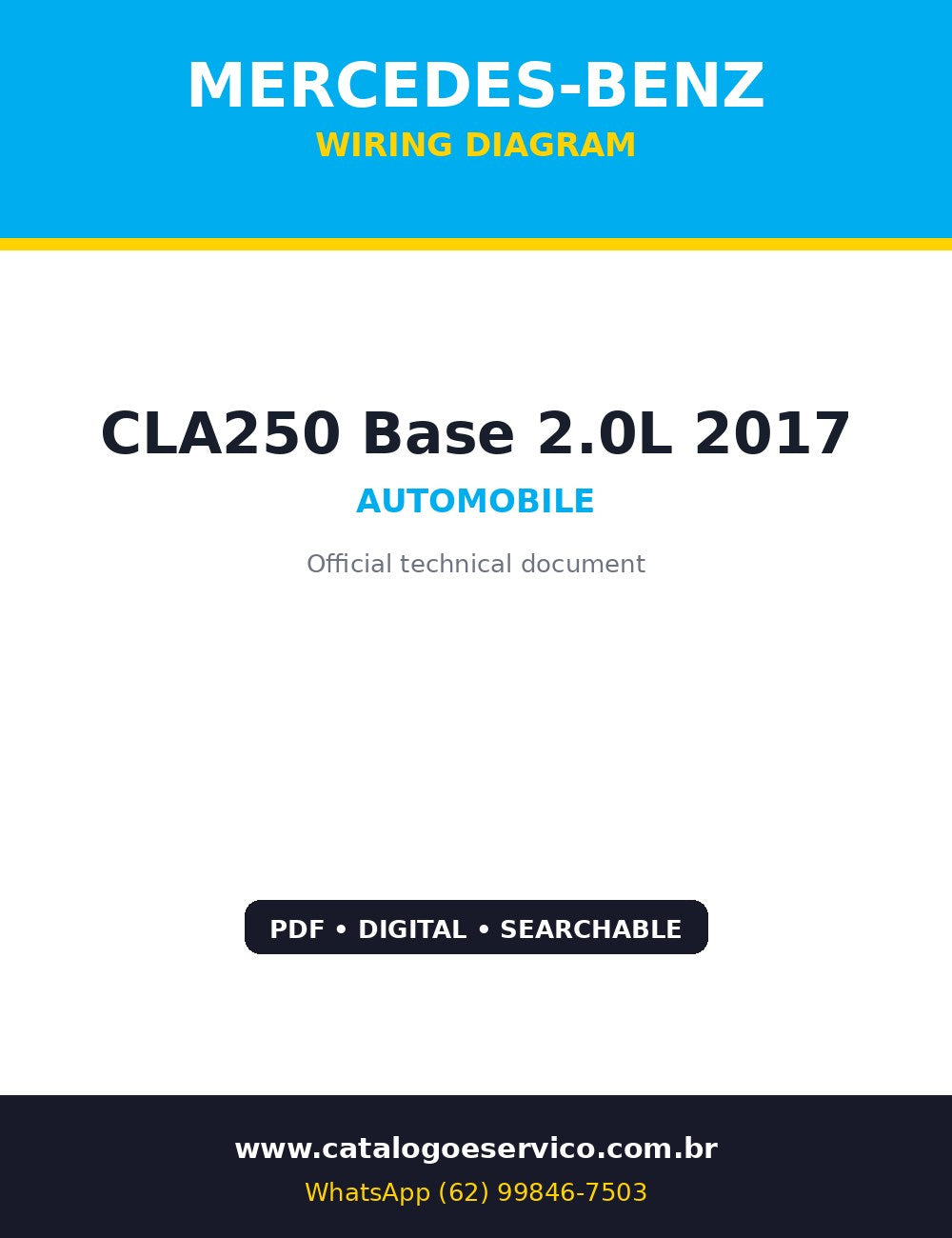 Capa de Diagrama Elétrico Mercedes-Benz CLA250 Base 2.0L 2017