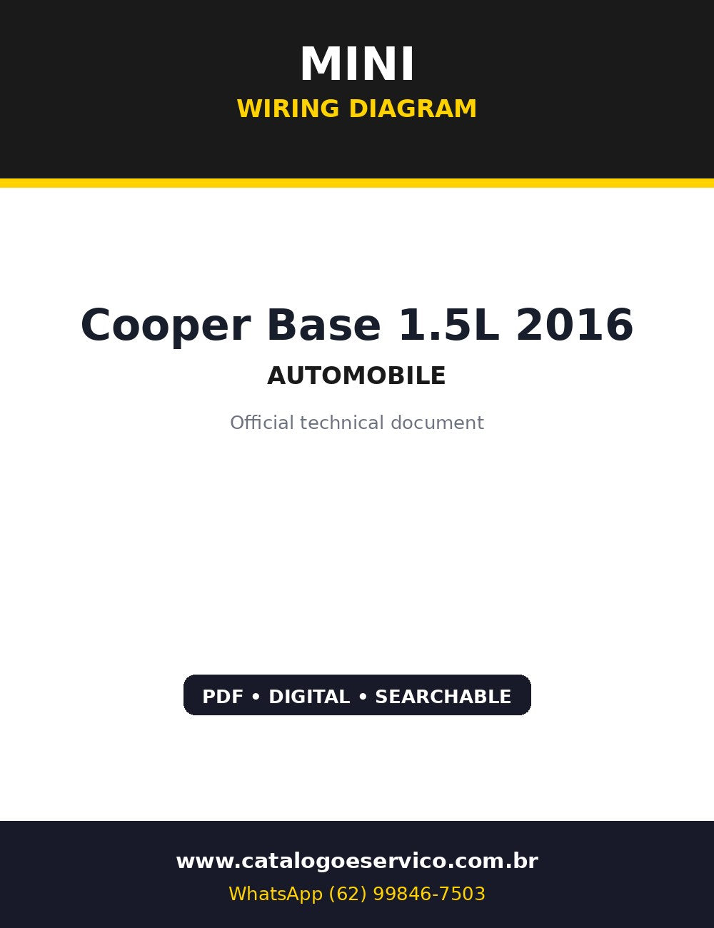 Diagrama Elétrico MINI Cooper Base 1.5L 2016 — 1.5L 2016: Hatch, Cabrio e Clubman num guia