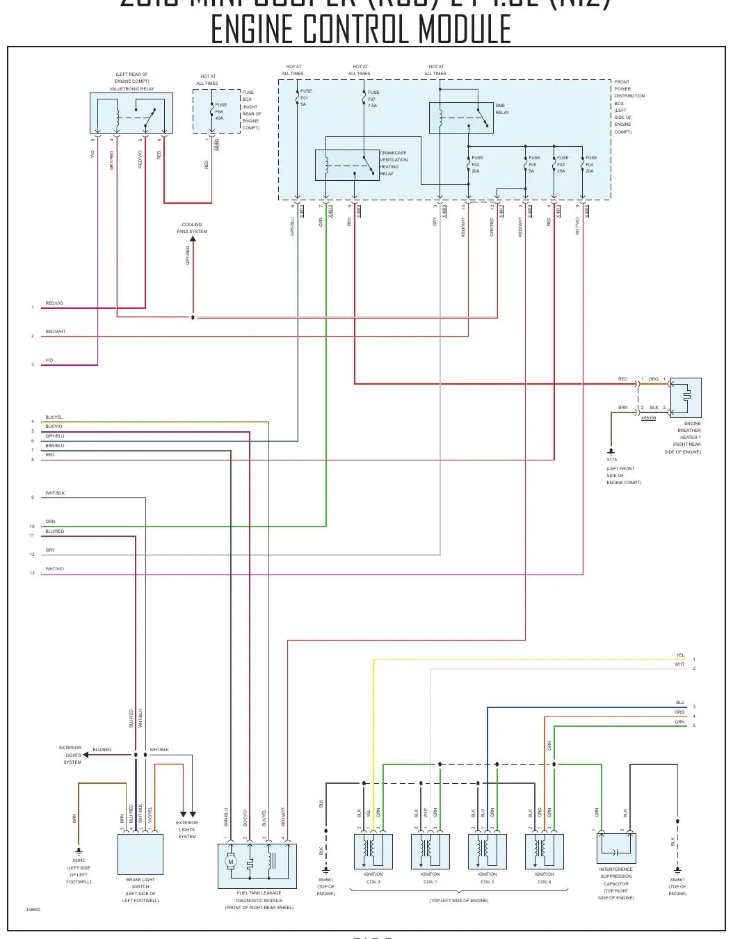 Diagrama Elétrico MINI Cooper R56 — prancha de circuito 4