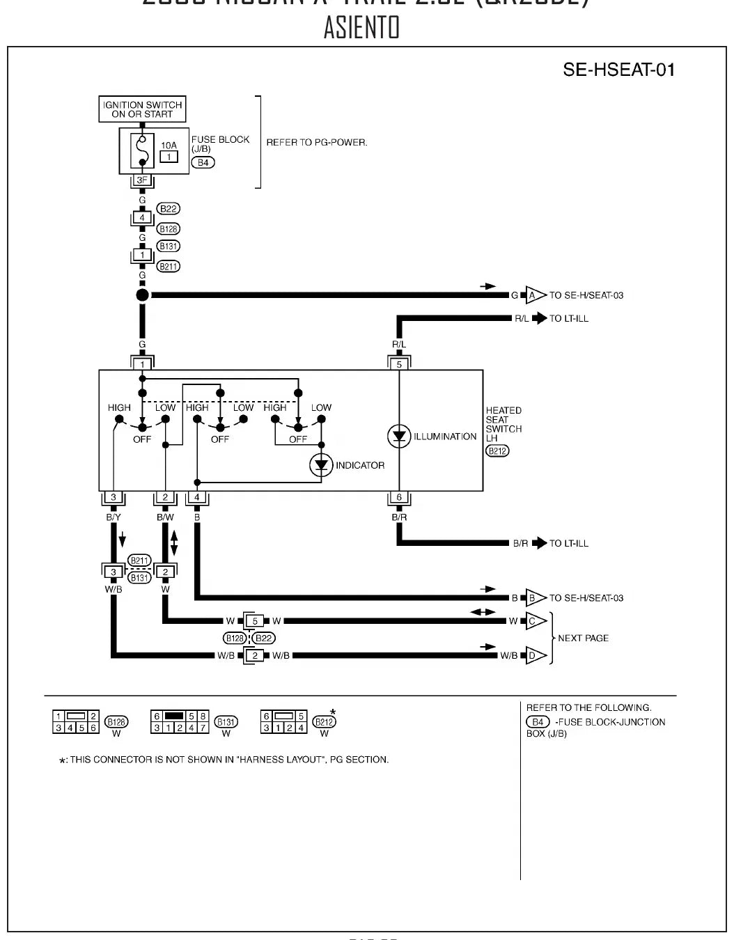 Diagrama Elétrico Nissan X-Trail — prancha de circuito 1