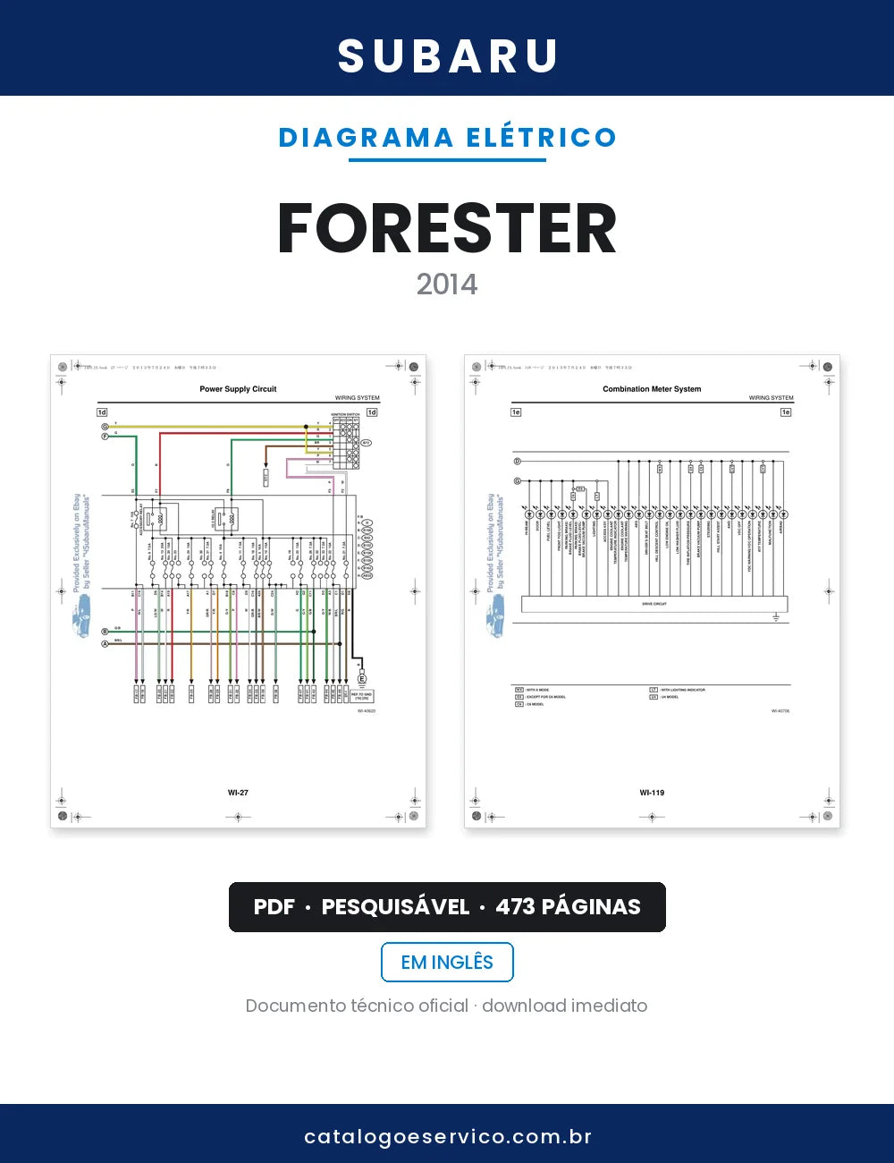 Diagrama Elétrico Subaru Forester — capa