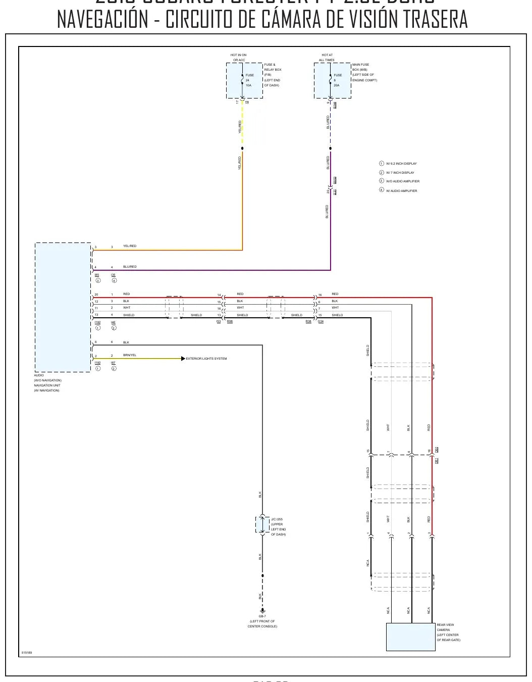Diagrama Elétrico Subaru Forester — prancha de circuito 1
