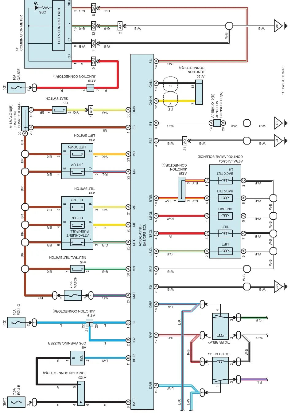 Diagrama Elétrico Toyota 8FG35N-50N e 40-8FD35N-80N — prancha de circuito 2