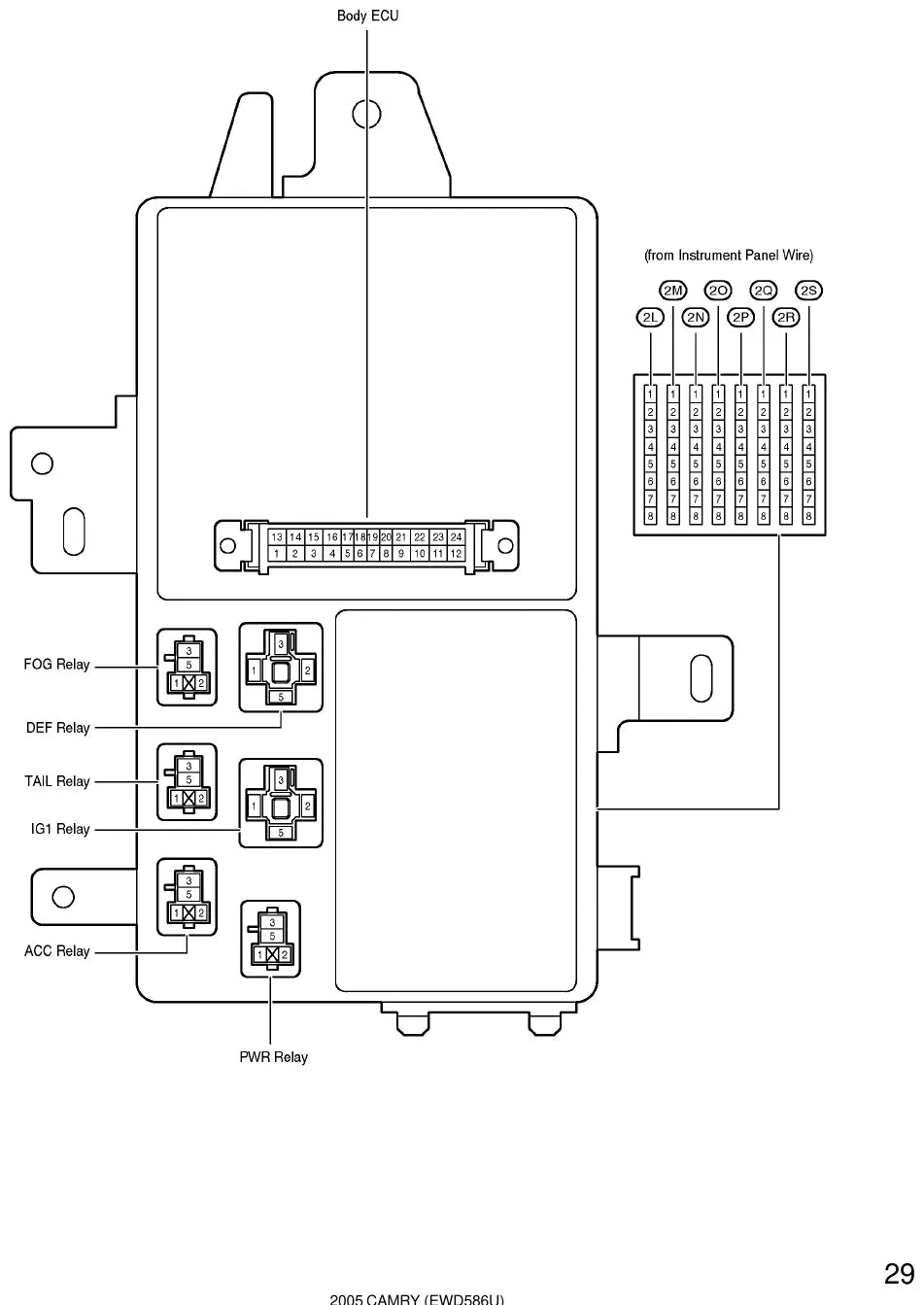 Diagrama Elétrico Toyota Camry — prancha de circuito 2