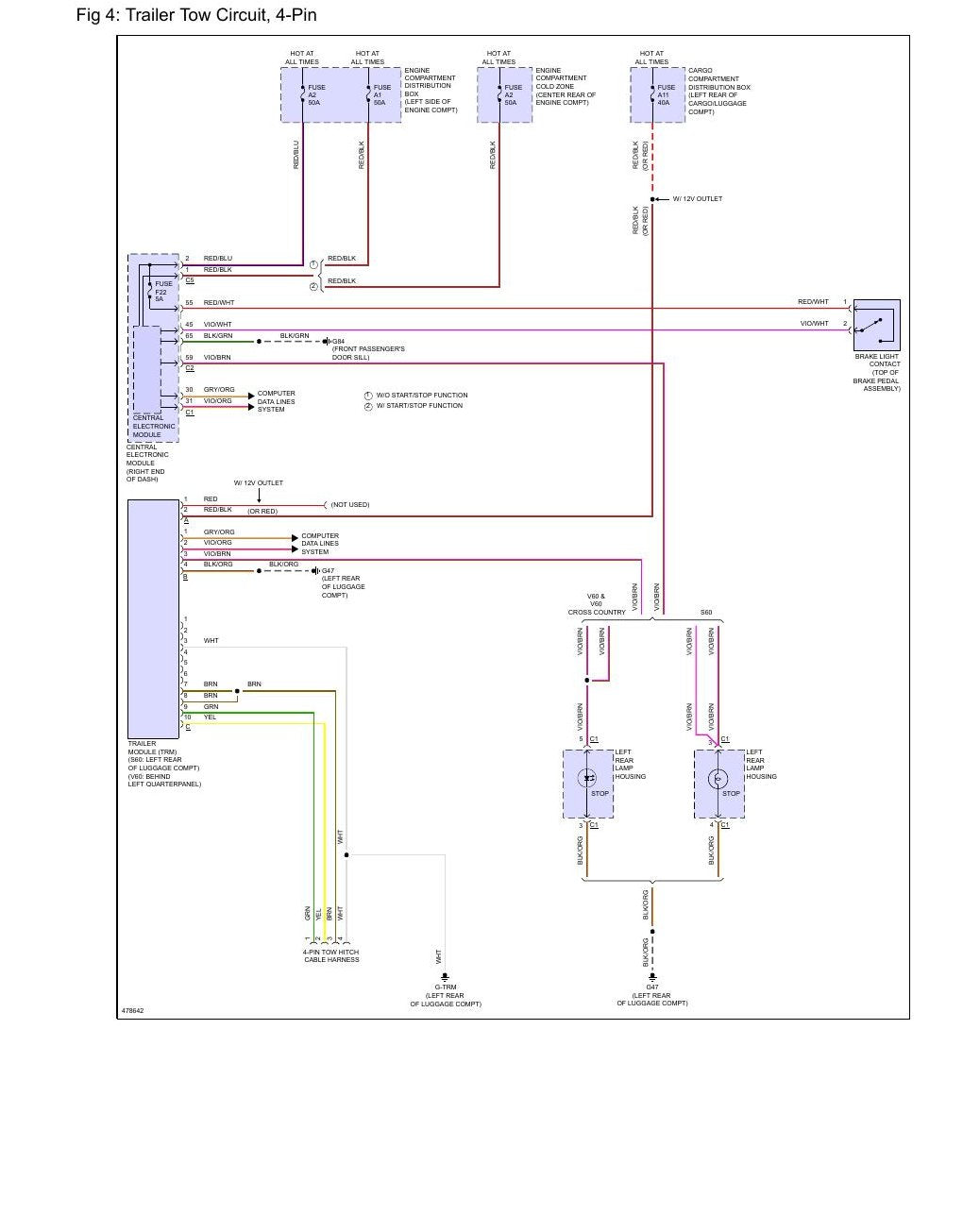 Diagrama Elétrico Volvo S60 2.0L Eng VIN 26 T5 2015 — Diagrama do S60 T5 2015 com as variantes - diagrama 1