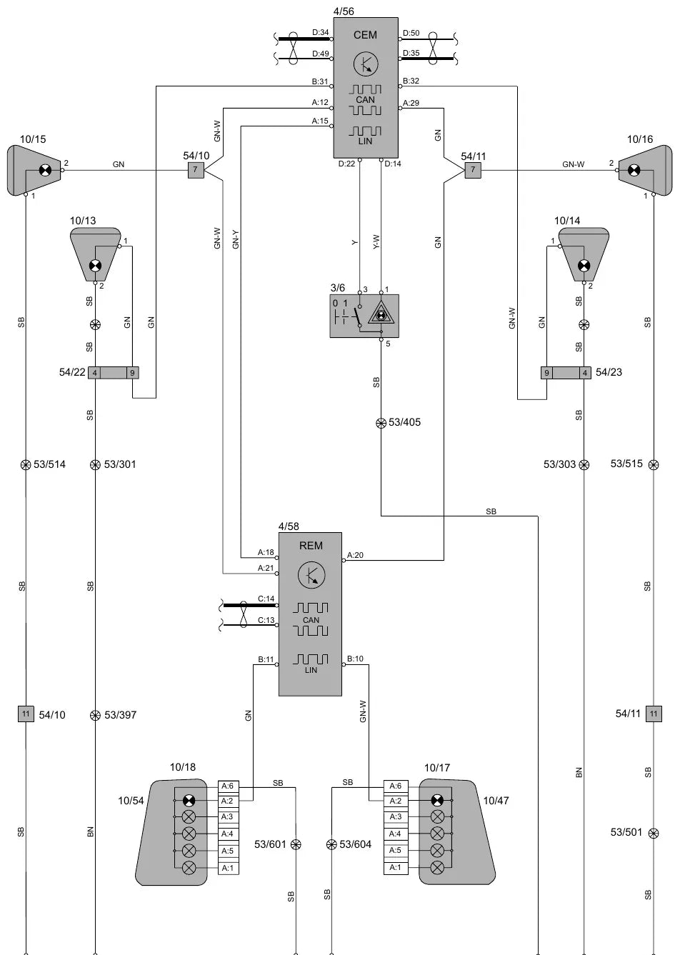 Diagrama Elétrico Volvo V70 XC70 XC90 — prancha de circuito 3