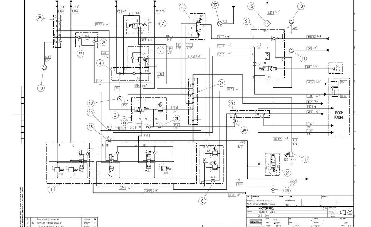 Diagramas e Desenhos Rocket Boomer L1D Atlas Copco Perfuratriz Jumbo - página estratégica 1