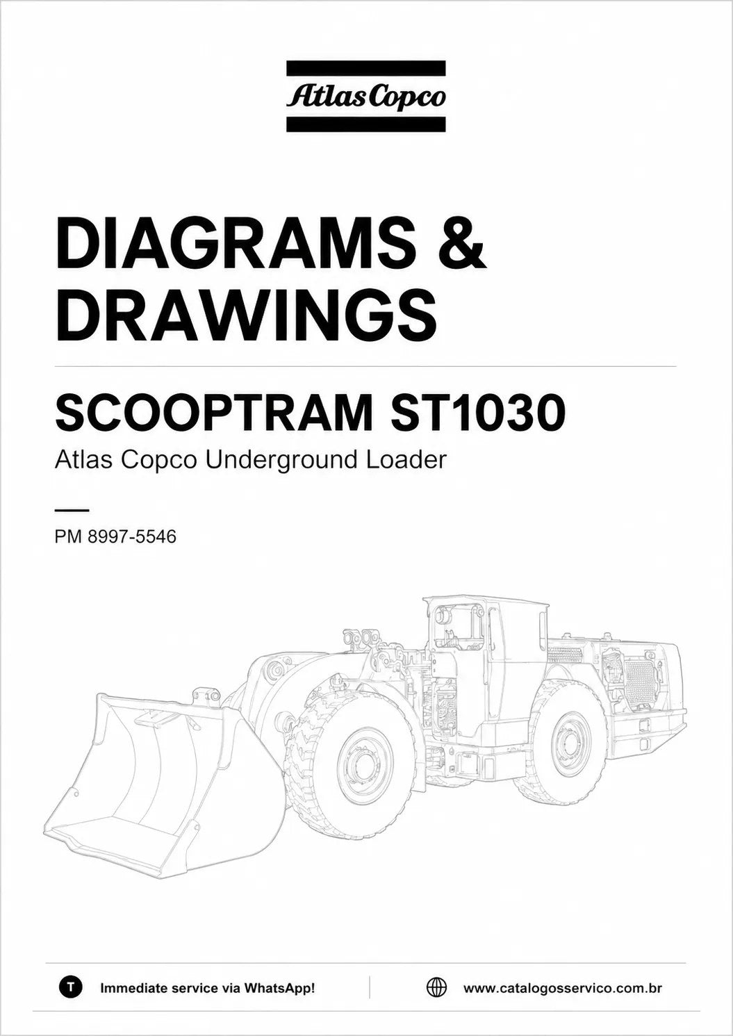 Diagramas e Desenhos Scooptram ST1030 Atlas Copco Carregadeira de Mina