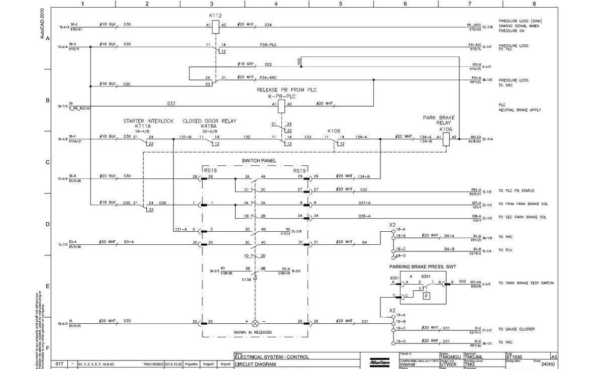 Diagramas e Desenhos Scooptram ST1030 Atlas Copco Carregadeira de Mina - página estratégica 1