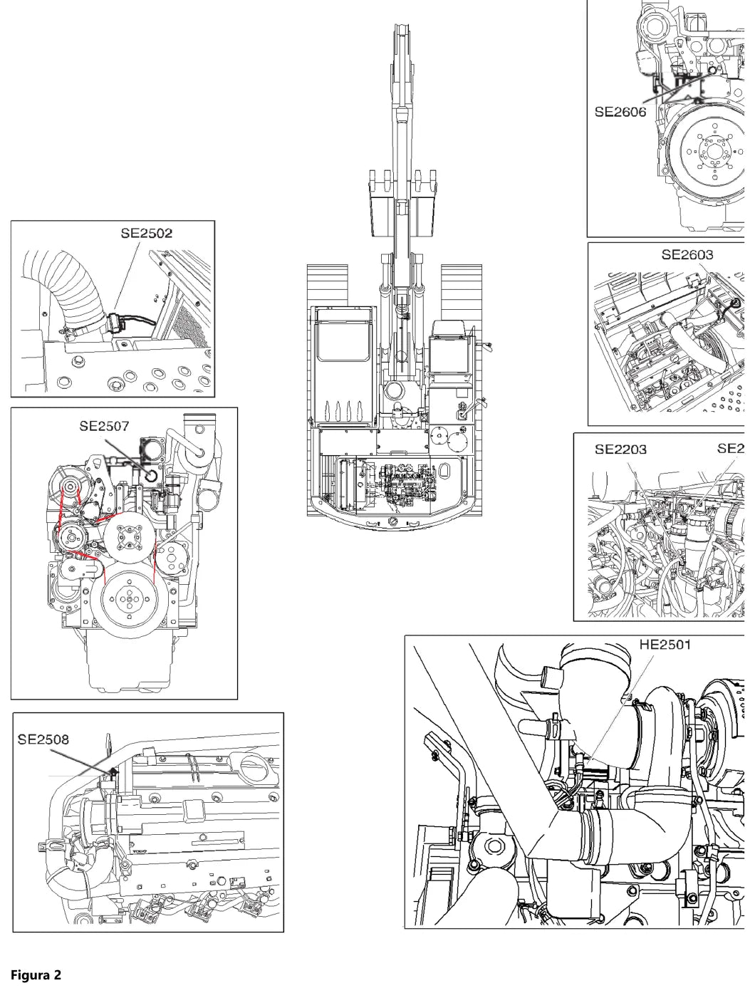 Prancha de diagrama elétrico e hidráulico — Volvo EC140B LCM / EC140B (amostra 1 de 2)