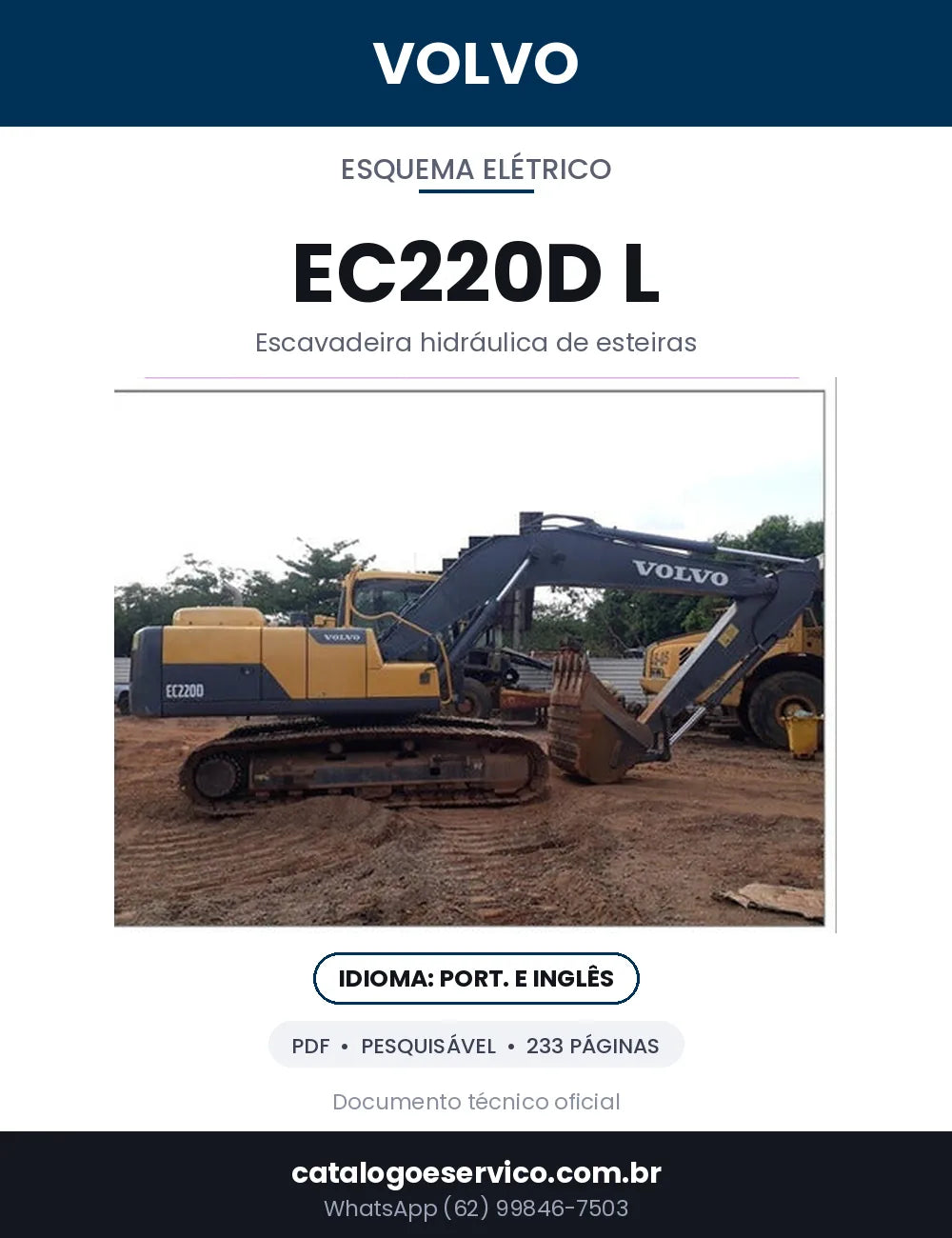 Capa — Diagramas Elétricos e Hidráulicos Volvo EC220D L / EC220D em PDF