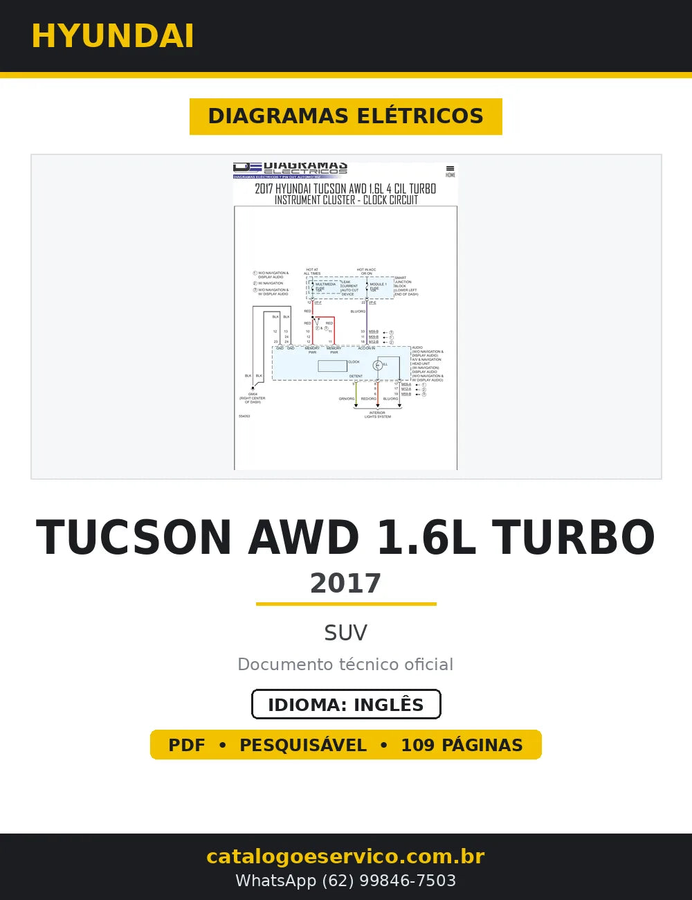 Diagramas Elétricos Hyundai Tucson AWD 1.6L Turbo 2017 — capa