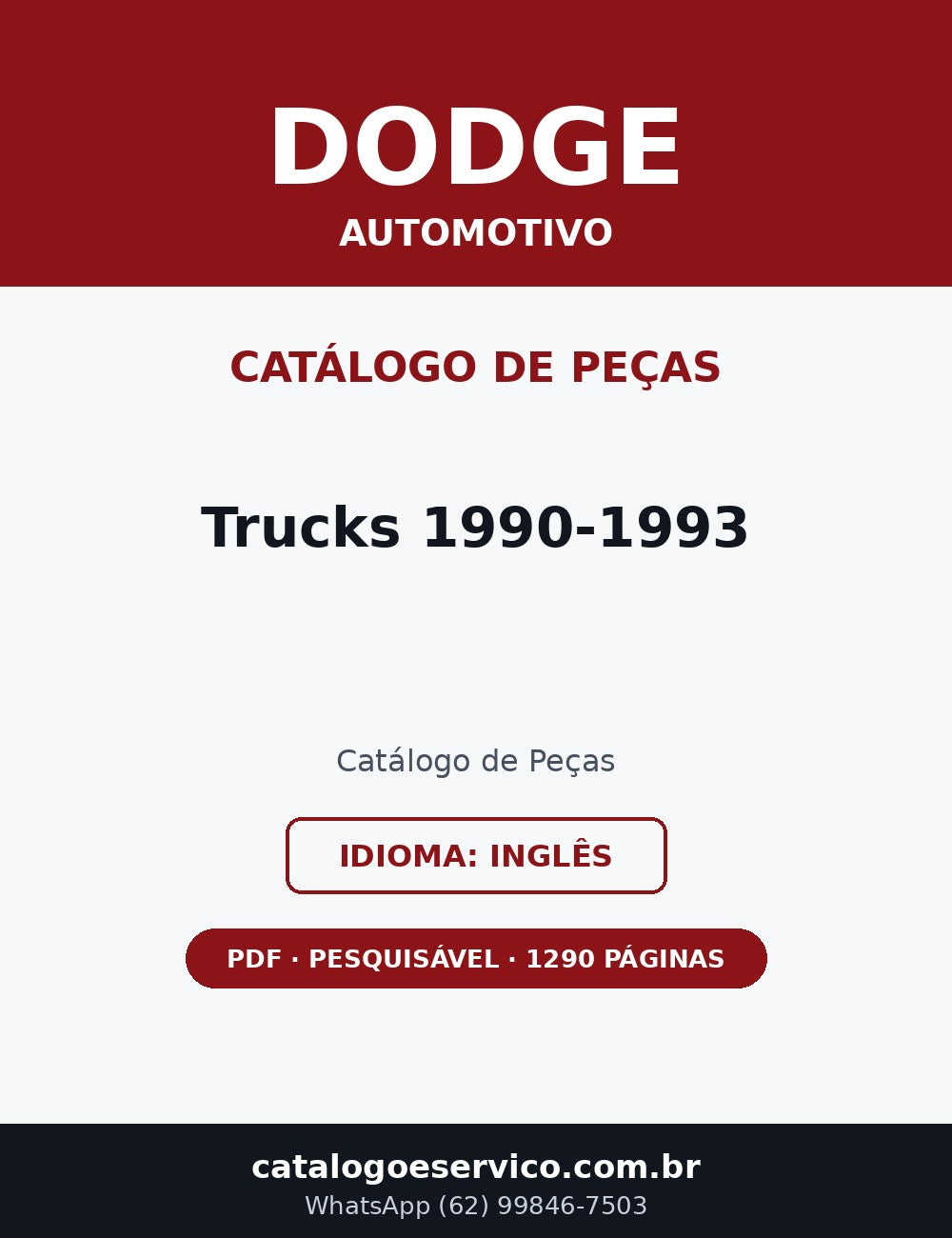 Catálogo de Peças Dodge Trucks 1990-1993 (Inglês)
