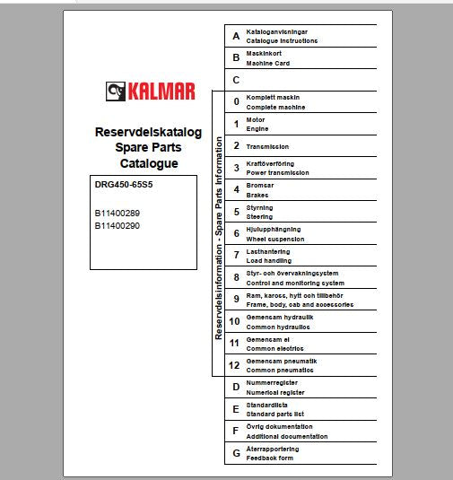 CATALOGO DE PEÇAS PDF EMPILHADEIRA DRG450-65S5