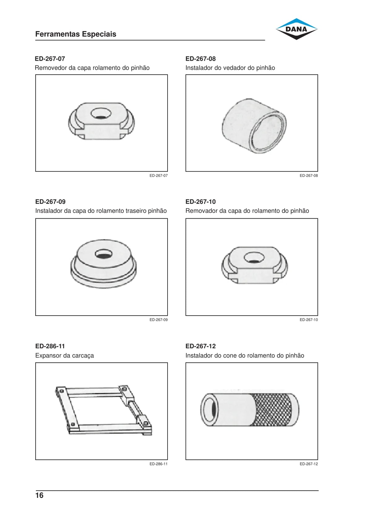 Dana Eixo Diferencial 267 70 — eixo, figura técnica 1