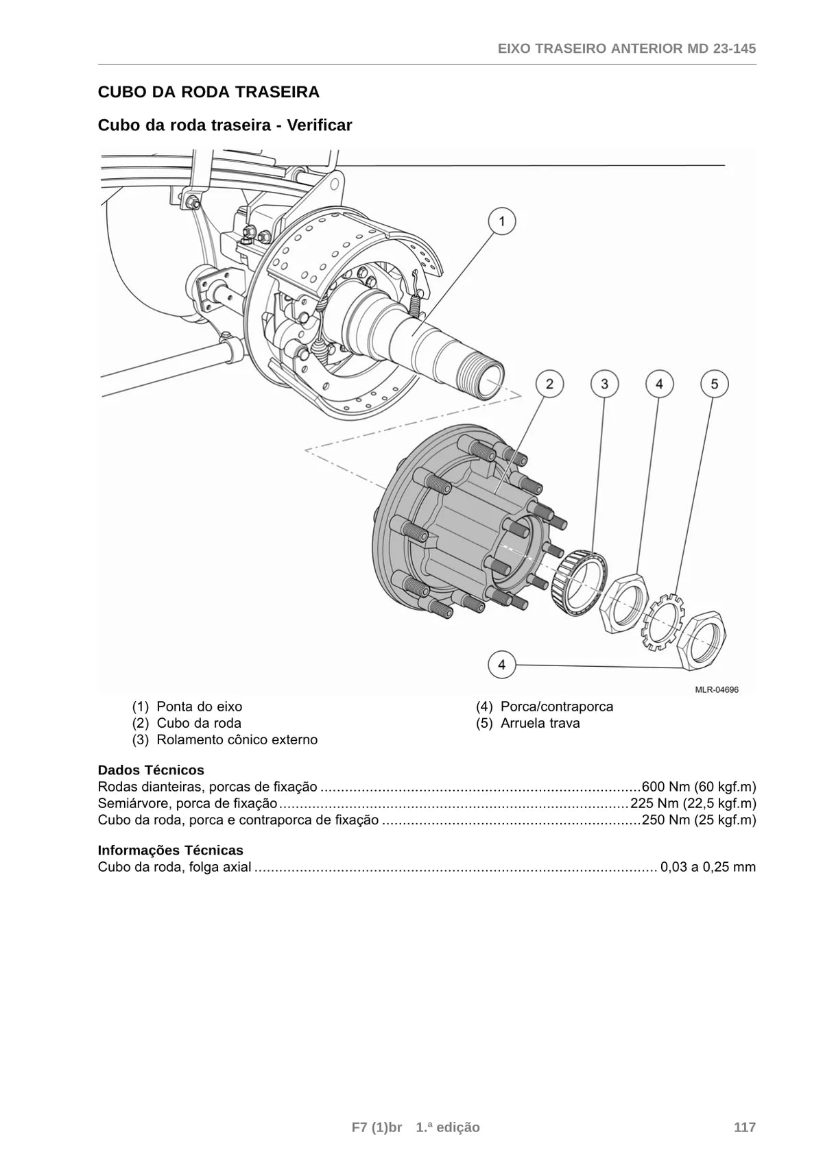 Eixo Traseiro Anterior MD 23 145 — eixo, figura técnica 1