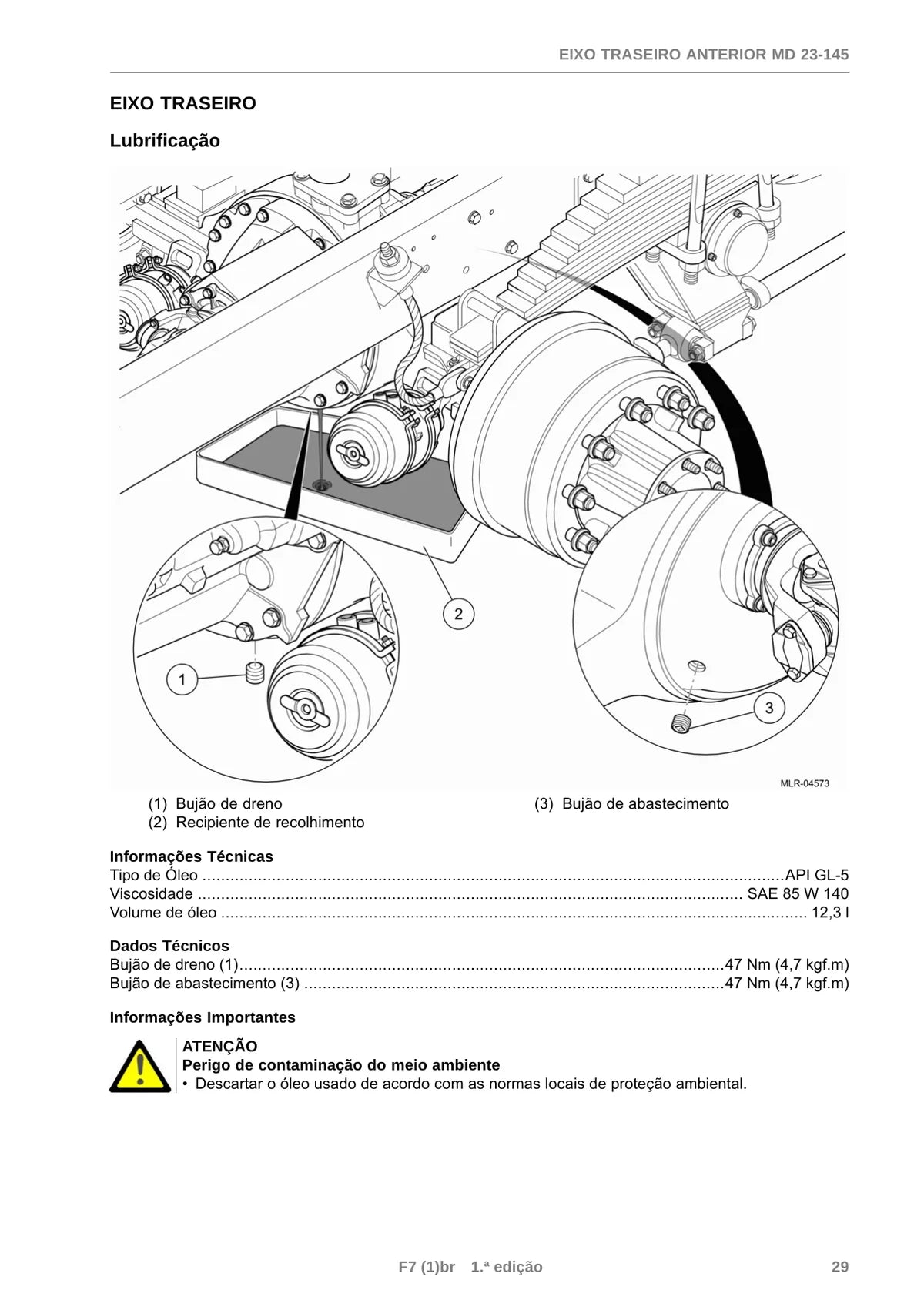 Eixo Traseiro Anterior MD 23 145 — eixo, figura técnica 3