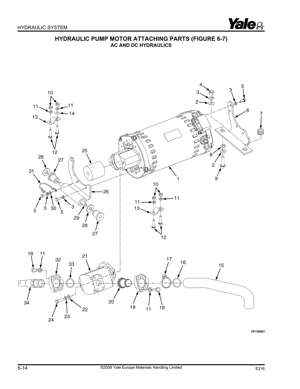 Yale Empilhadeira ERP20ALF, ERP25ALF, ERP30ALF, ERP32ALF (E216) — empilhadeira, vista explodida 3