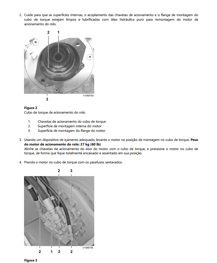 manual de reparo Volvo SD105F compactador - página interna sobre rolo vibratório