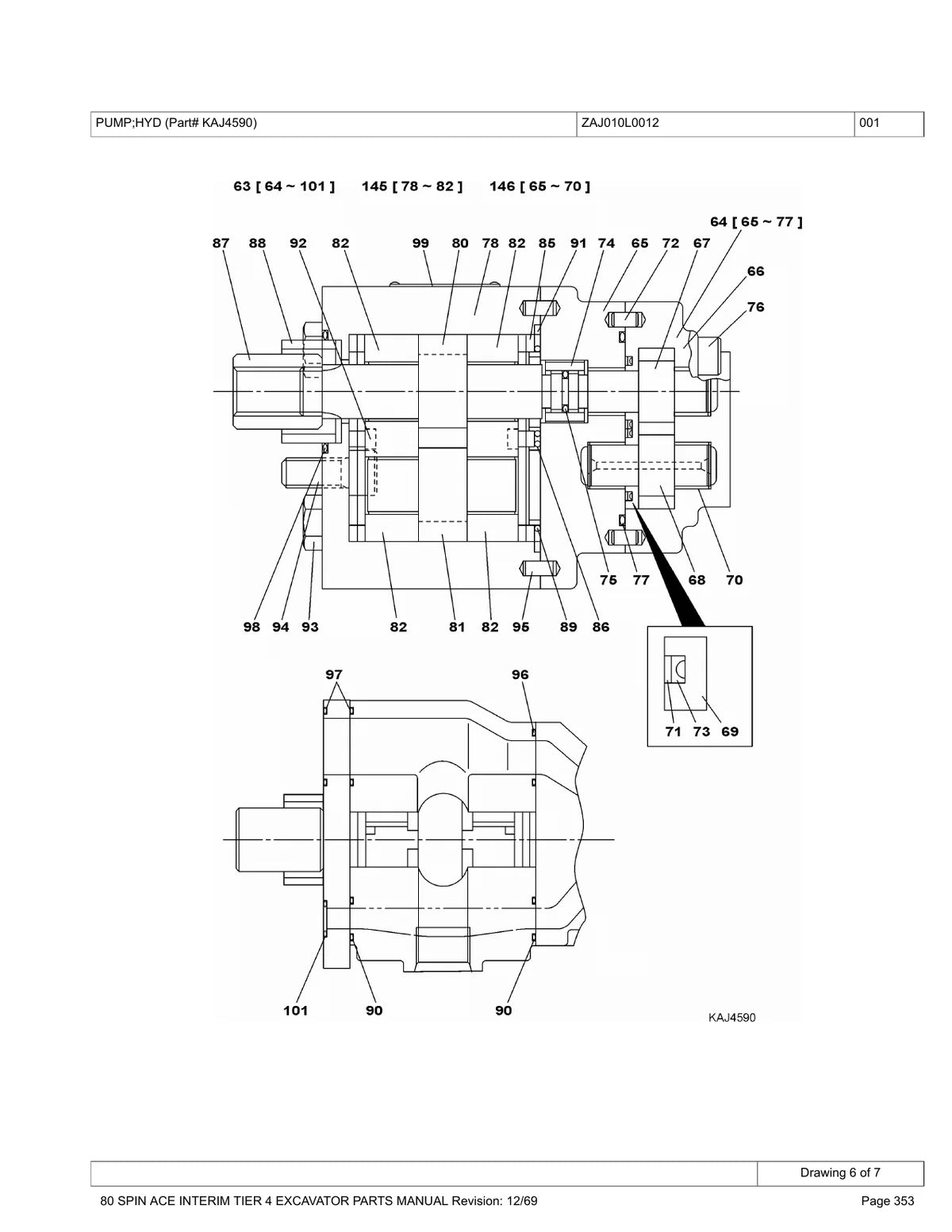 Link-Belt Escavadeira 80 — escavadeira, vista explodida 2