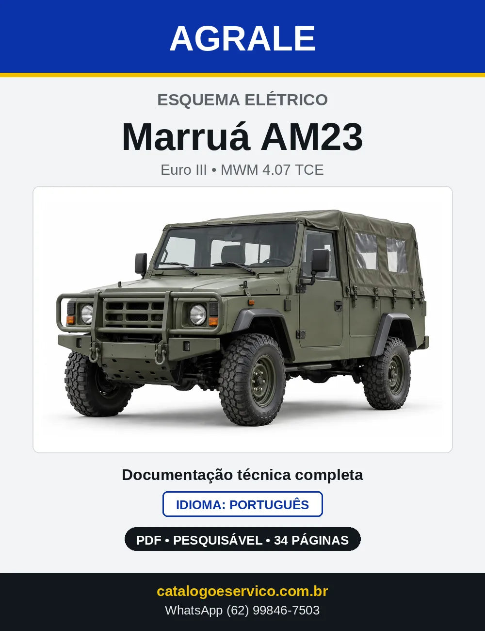 Capa do Esquema Elétrico Agrale Marruá AM23 em PDF
