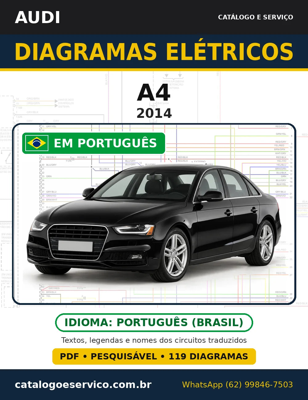 Capa do esquema elétrico Audi A4 2014 em PDF
