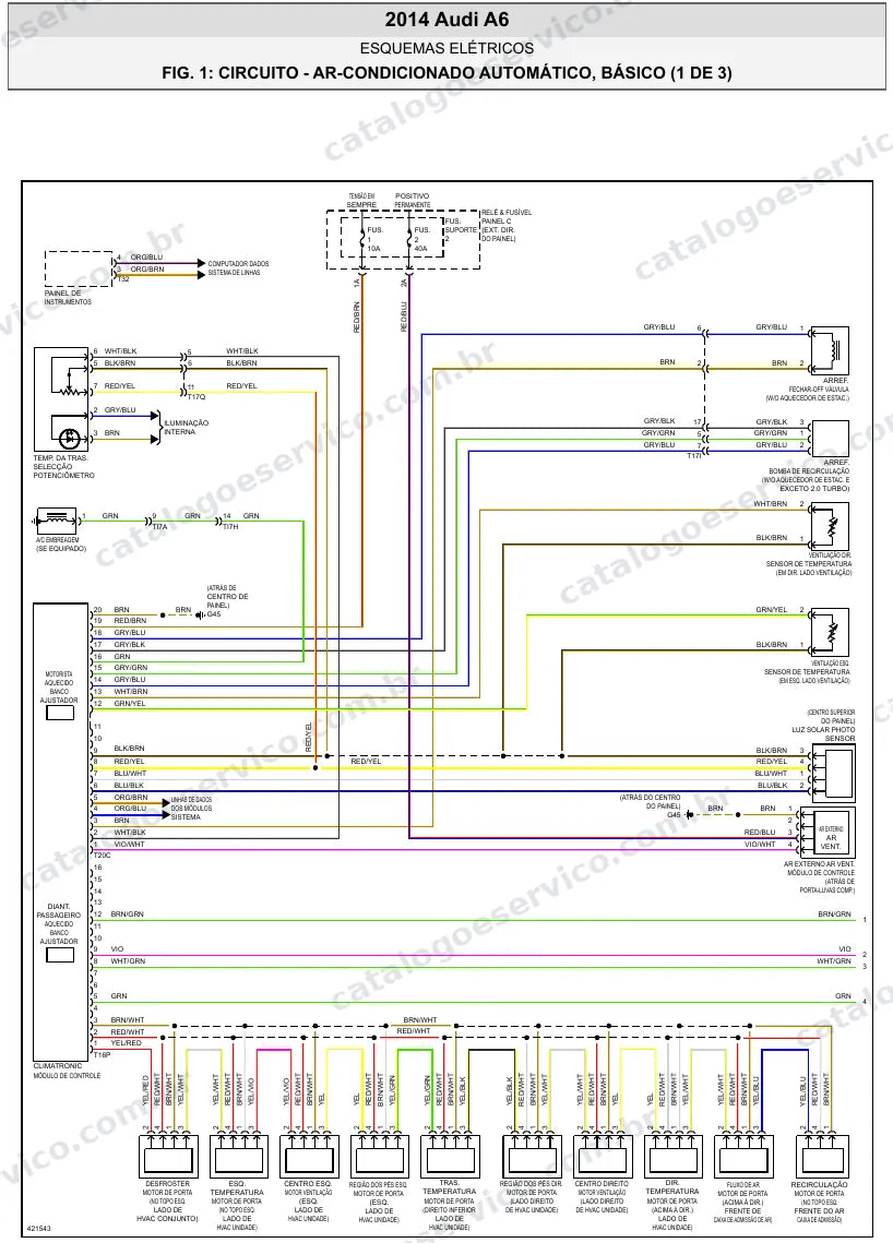 Diagrama elétrico Audi A6 2014 — ar-condicionado