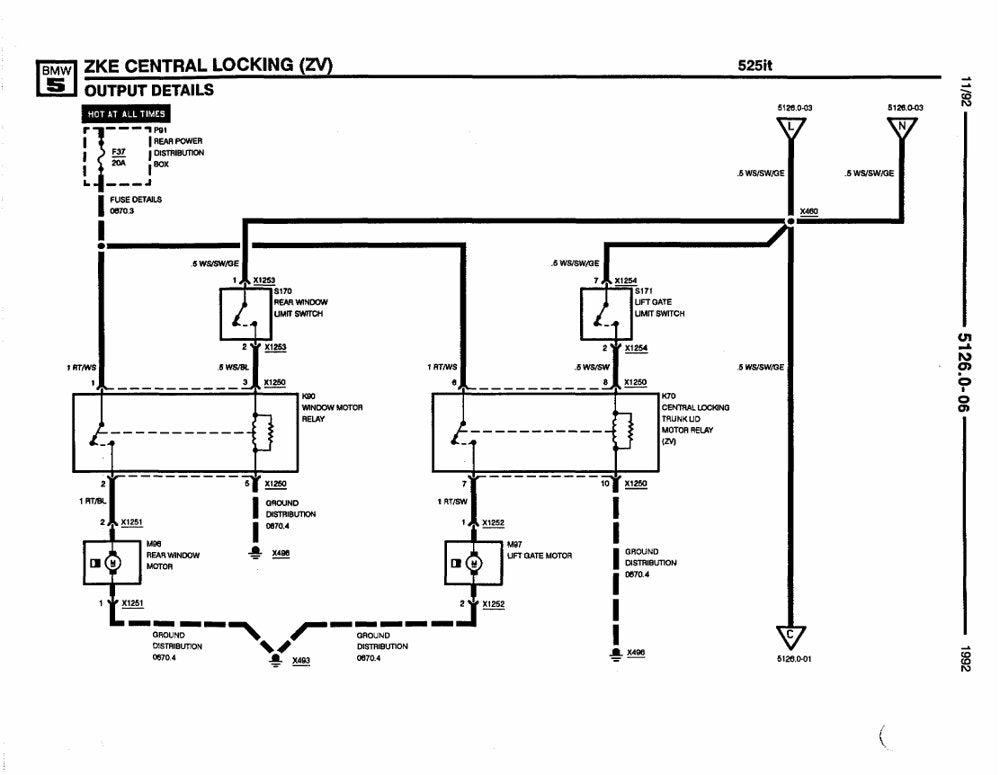 BMW Série 5 E34 — diagrama de fiação 2