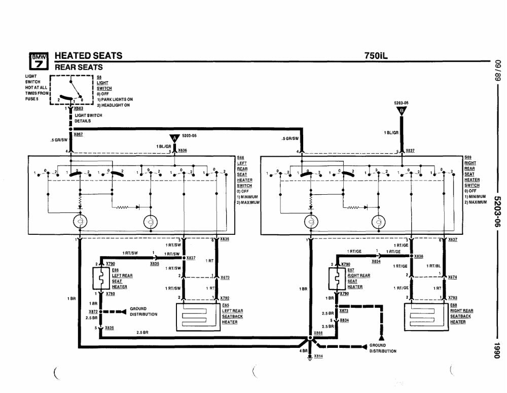 BMW Série 7 E32 — diagrama de fiação 2