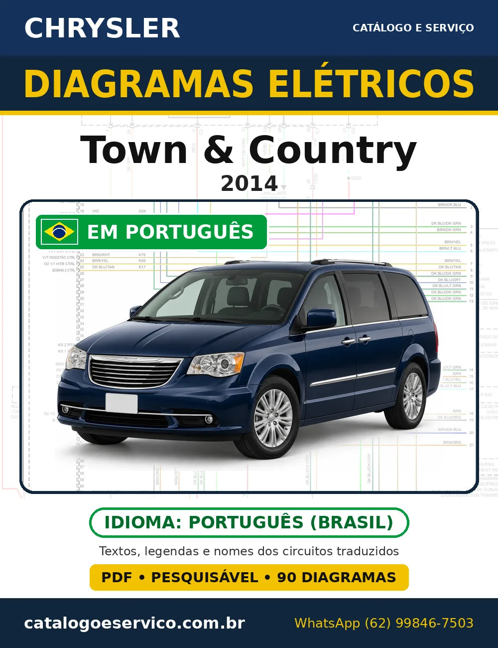 Capa do esquema elétrico Chrysler Town & Country 2014 em PDF