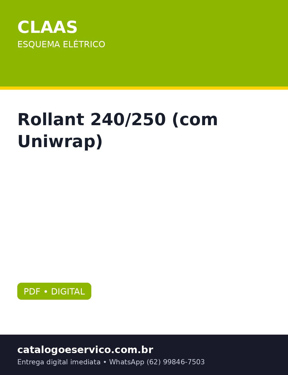 Esquema Elétrico Claas Rollant 240/250 (com Uniwrap) — Decifre a rede elétrica da enfardadora CLAAS Rollant